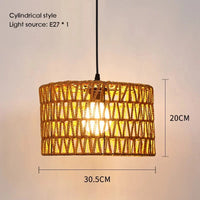 Sisal & Chanvre : Lustre Suspendu en Corde pour Salle à Manger | Marco Lucetti J 30,5x20cm / Blanc chaud