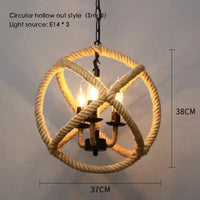 Sisal & Chanvre : Lustre Suspendu en Corde pour Salle à Manger | Marco Lucetti K 37x38cm / Blanc chaud