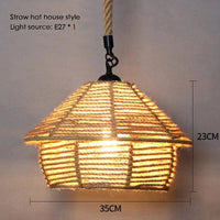 Sisal & Chanvre : Lustre Suspendu en Corde pour Salle à Manger | Marco Lucetti L 35x23cm / Blanc chaud