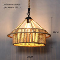 Sisal & Chanvre : Lustre Suspendu en Corde pour Salle à Manger | Marco Lucetti M 39x28cm / Blanc chaud