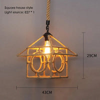 Sisal & Chanvre : Lustre Suspendu en Corde pour Salle à Manger | Marco Lucetti N 43x29cm / Blanc chaud