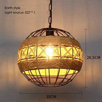 Sisal & Chanvre : Lustre Suspendu en Corde pour Salle à Manger | Marco Lucetti Q30 x26,5 cm / Blanc chaud