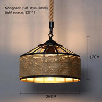 Sisal & Chanvre : Lustre Suspendu en Corde pour Salle à Manger | Marco Lucetti Yourte B 26cm / Blanc chaud