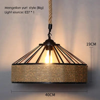 Sisal & Chanvre : Lustre Suspendu en Corde pour Salle à Manger | Marco Lucetti Yourte B 40cm / Blanc chaud