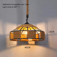 Sisal & Chanvre : Lustre Suspendu en Corde pour Salle à Manger | Marco Lucetti Yourte Creuse B 40cm / Blanc chaud