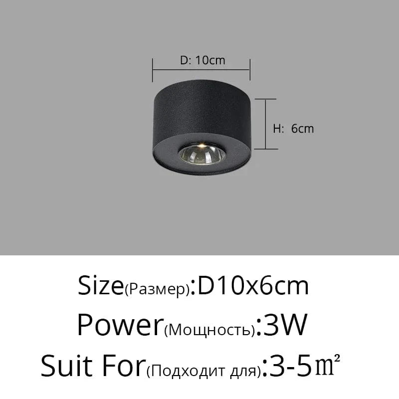 Smart Mijia Ultra-Mince - Spot COB Maison Carré à Quatre Têtes | Marco Lucetti A Noir D10x6cm 3W / Blanc froid