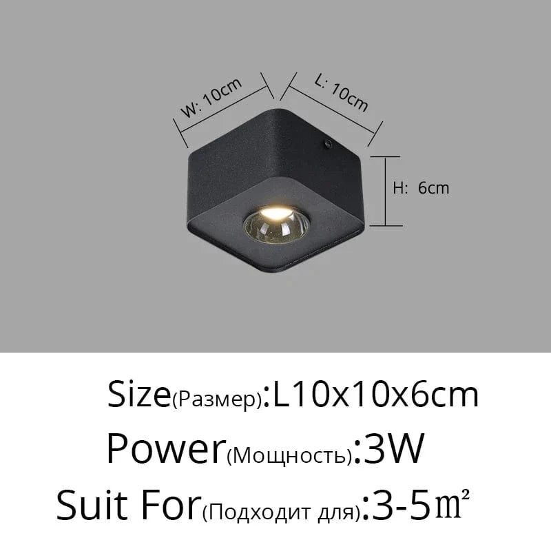 Smart Mijia Ultra-Mince - Spot COB Maison Carré à Quatre Têtes | Marco Lucetti B Noir L10x10cm 3W / Blanc froid