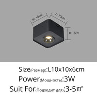 Smart Mijia Ultra-Mince - Spot COB Maison Carré à Quatre Têtes | Marco Lucetti B Noir L10x10cm 3W / Blanc froid