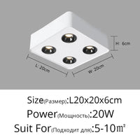 Smart Mijia Ultra-Mince - Spot COB Maison Carré à Quatre Têtes | Marco Lucetti E Blanc L20x20cm 20W / Blanc froid