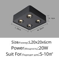 Smart Mijia Ultra-Mince - Spot COB Maison Carré à Quatre Têtes | Marco Lucetti E Noir L20x20cm 20W / Blanc froid