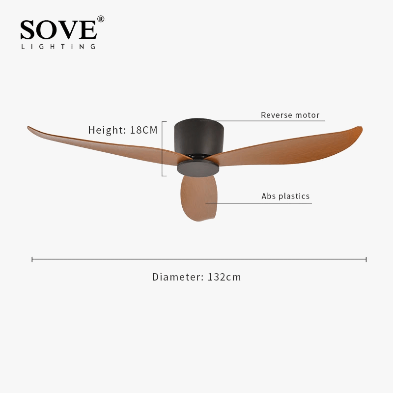 SOVE - Ventilateur de plafond DC 30W sans lumière, design moderne, avec télécommande | Marco Lucetti