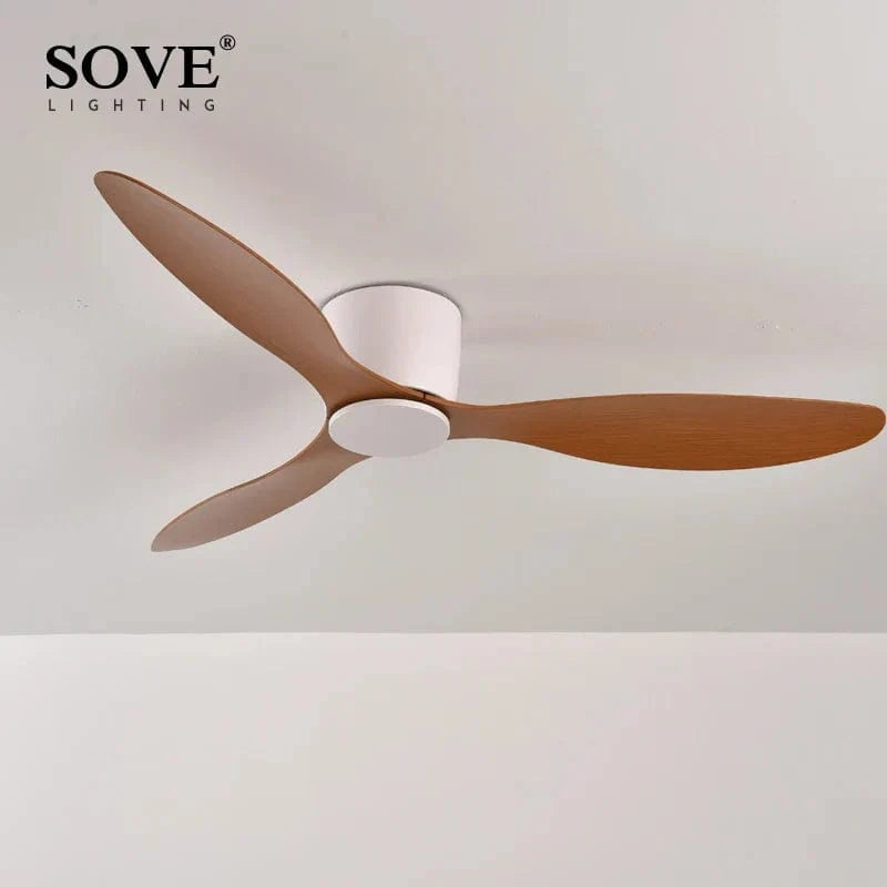 SOVE - Ventilateur de plafond DC 30W sans lumière, design moderne, avec télécommande | Marco Lucetti Bois blanc et profond / 42 pouces