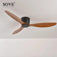 SOVE - Ventilateur de plafond DC 30W sans lumière, design moderne, avec télécommande | Marco Lucetti Bois noir et profond / 42 pouces