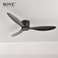 SOVE - Ventilateur de plafond DC 30W sans lumière, design moderne, avec télécommande | Marco Lucetti Noir Noir mat / 42 pouces