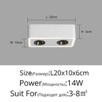 Spot carré LED anti-éblouissement en surface - Lumin'easy | Marco Lucetti C Blanc L20x10cm 14W / Blanc chaud