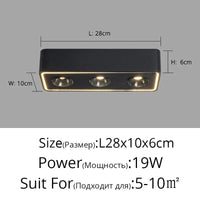 Spot carré LED anti-éblouissement en surface - Lumin'easy | Marco Lucetti D Noir L28x10cm 19W / Blanc chaud