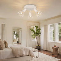 Spot de Plafond Rotatif 3 Voies - Noir/Blanc Plafonniers E14 - Luminaires Fil Cage Mur | Marco Lucetti