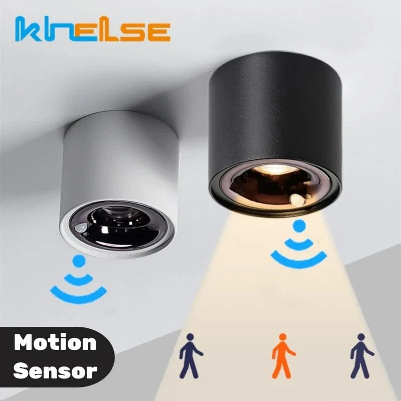 Spot détecteur de mouvement LED 12W - Surface monté - Anti-éblouissement - Smart - Escalier, Chambre, Maison | Marco Lucetti