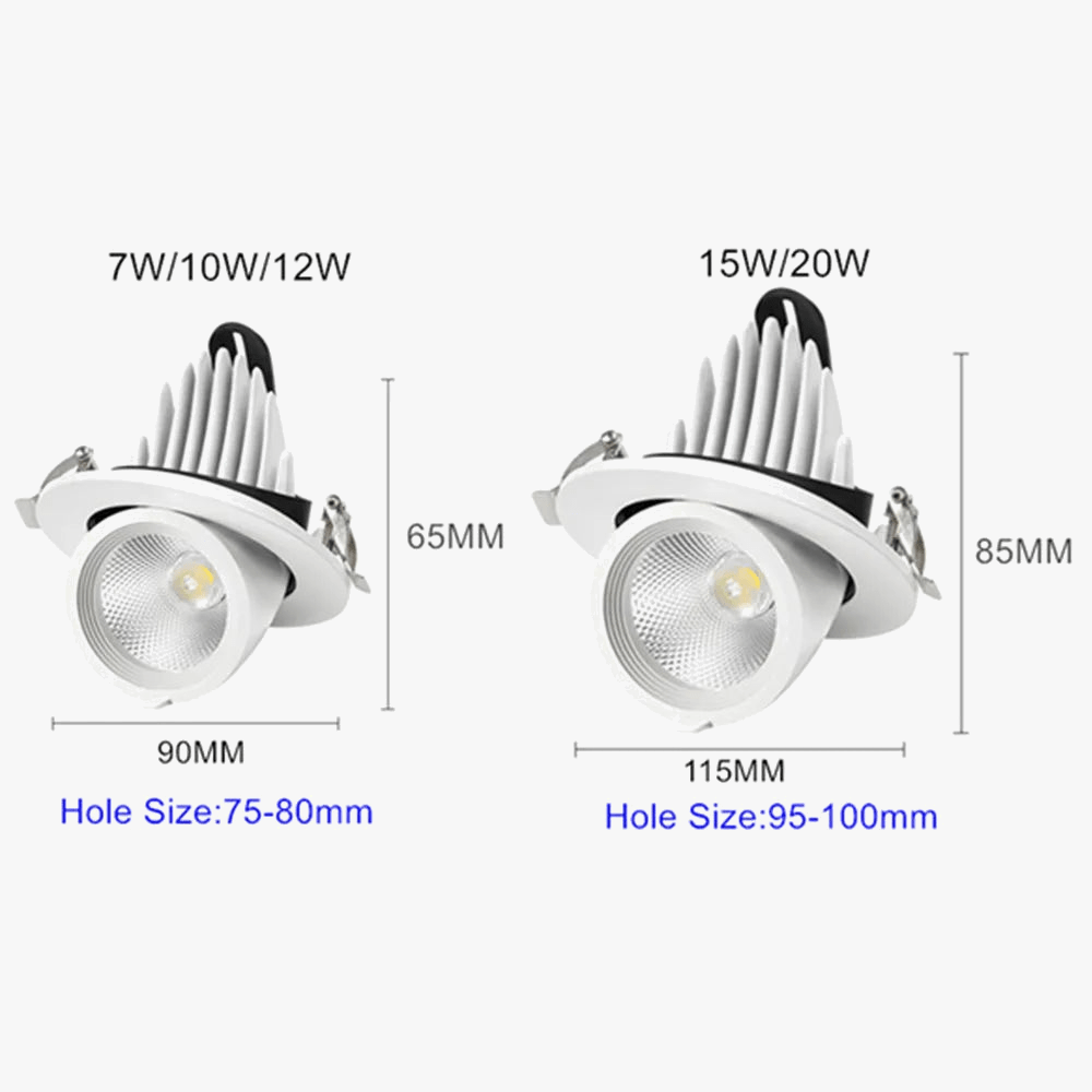 Spot Dimmable LED Downlight - 360 Rotation Réglable - Encastré Plafonnier Salle à Manger Salon - Luminaires LED | Marco Lucetti