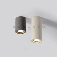 Spot en ciment Surface GU10 LED Industrielle Minimaliste - Idéal pour Salon, Couloir, Cuisine et Allée | Marco Lucetti Blanc chaud / Dia7cm H16cm / Blanc