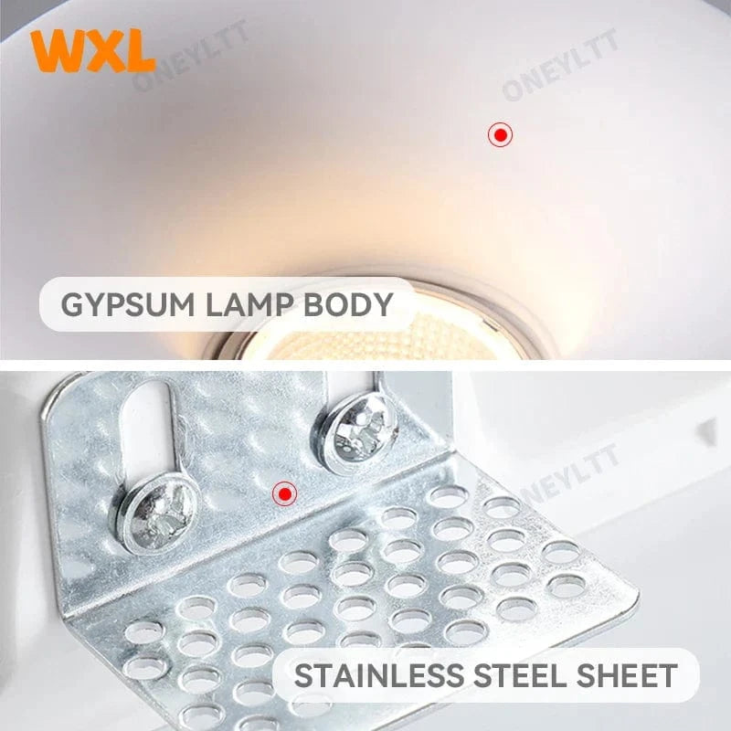 Spot encastré design en gypse GU10 LED anti-éblouissant - Projecteur intégré sans bordure pour salon, chambre, allée - Éclairage domestique | Marco Lucetti