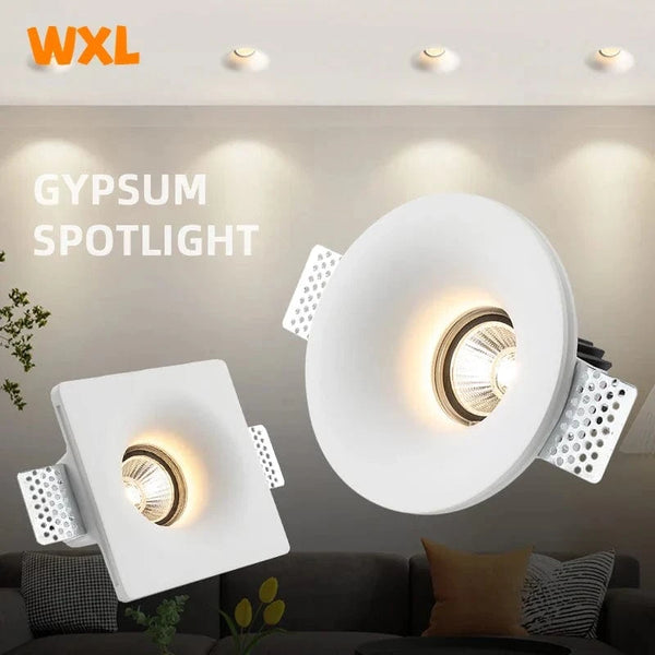 Spot encastré design en gypse GU10 LED anti-éblouissant - Projecteur intégré sans bordure pour salon, chambre, allée - Éclairage domestique | Marco Lucetti