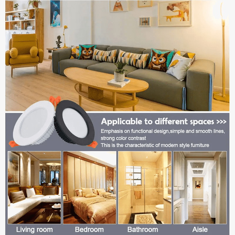 Spot Encastré LED Downlight: 12W 15W 18W 9W AC220V 5W 7W 110V - Luminaires Aluminium Intérieur | Marco Lucetti