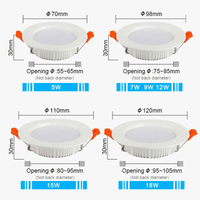 Spot Encastré LED Downlight: 12W 15W 18W 9W AC220V 5W 7W 110V - Luminaires Aluminium Intérieur | Marco Lucetti