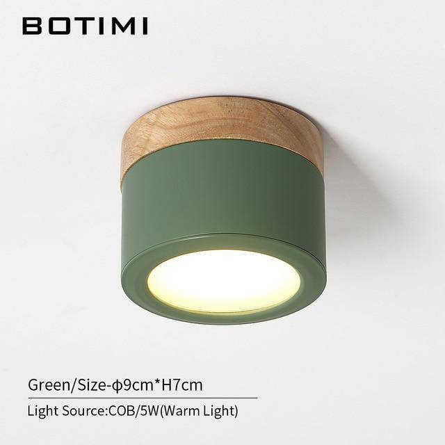 Spot LED Bois Cylindrique de Botimi | Marco Lucetti Vert