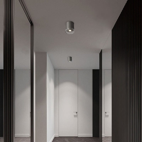 Spot LED cylindre en métal Nickel | Marco Lucetti