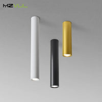 Spot LED cylindre Long moderne en aluminium monté en Surface pour un éclairage sophistiqué en intérieur | Marco Lucetti Blanc / Doré / Longueur 75mm