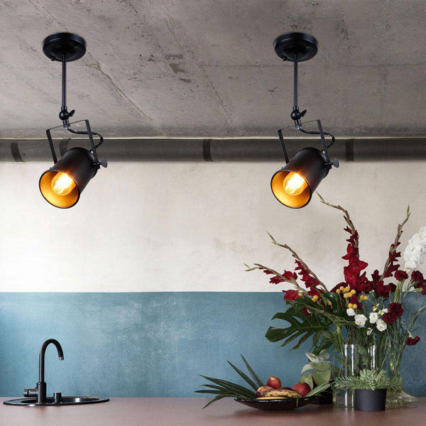 Spot LED cylindre métal noir - Style Caméra | Marco Lucetti