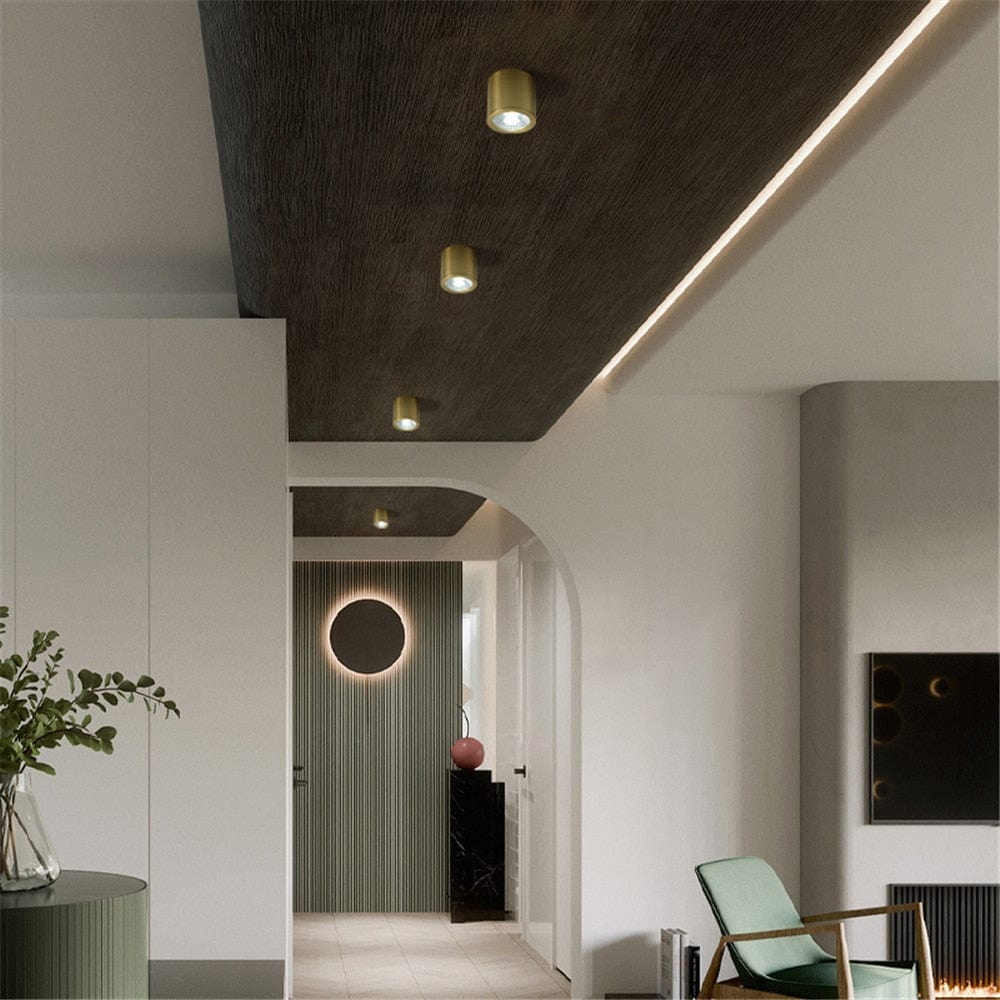 Spot LED cylindrique en métal doré Tarm - Style contemporain | Marco Lucetti