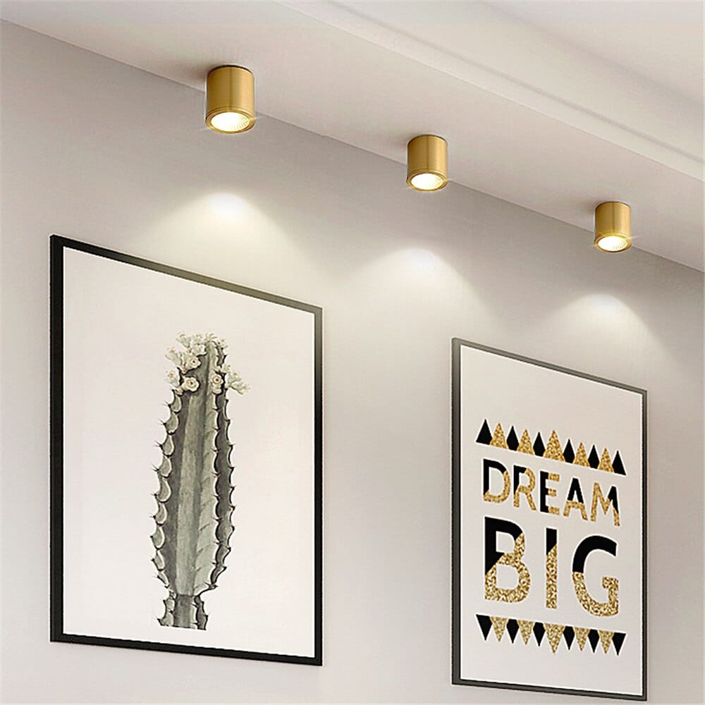 Spot LED cylindrique en métal doré Tarm - Style contemporain | Marco Lucetti