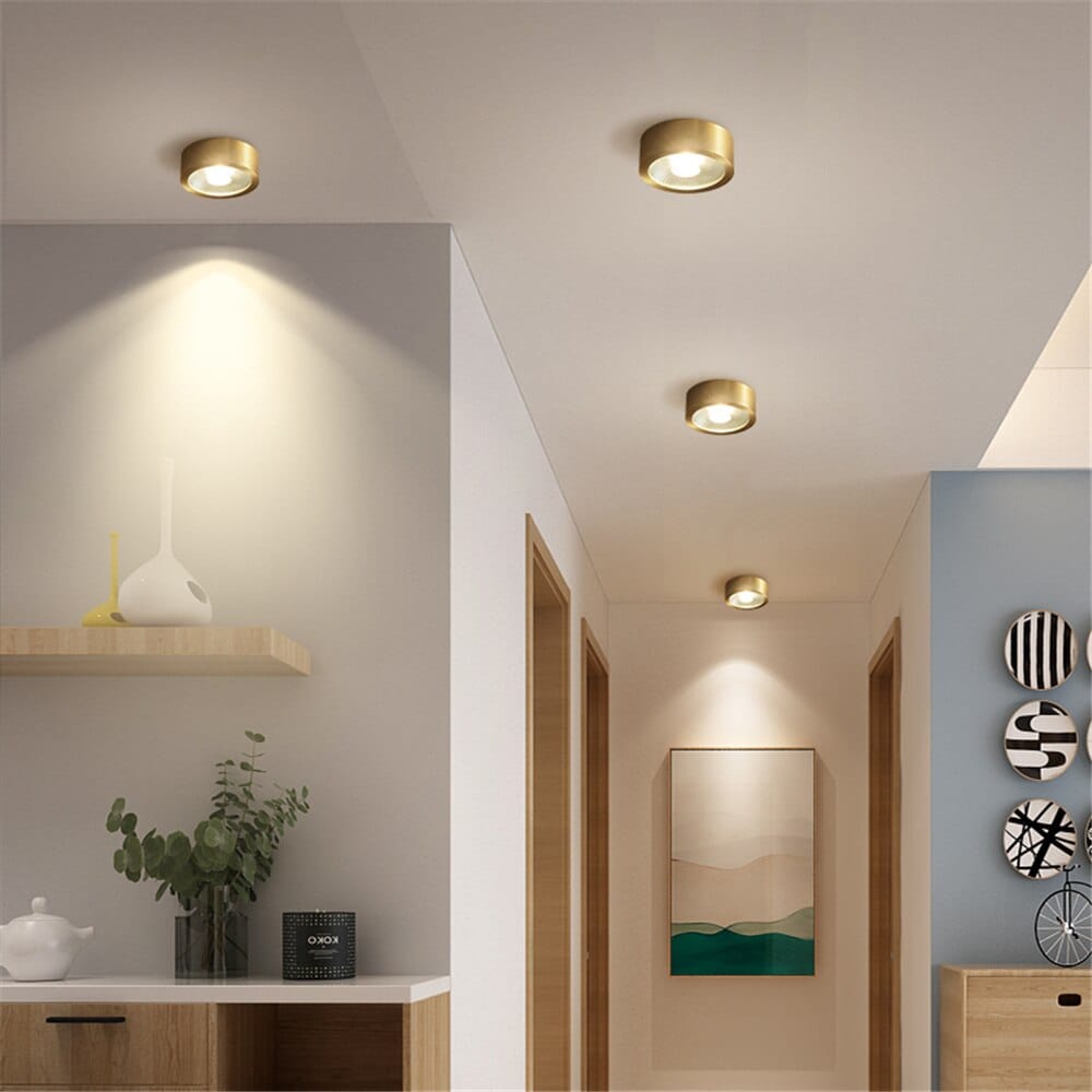Spot LED cylindrique en métal doré Tarm - Style contemporain | Marco Lucetti