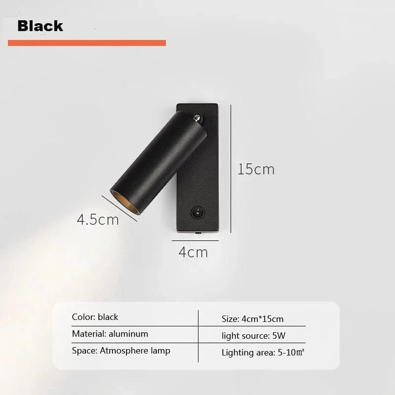 Spot LED Directionnel pour Applique Murale | Marco Lucetti B-Noir / BLANC CHAUD
