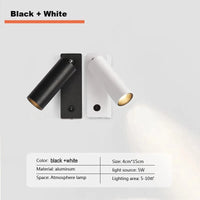 Spot LED Directionnel pour Applique Murale | Marco Lucetti E-Blanc Noir / BLANC CHAUD