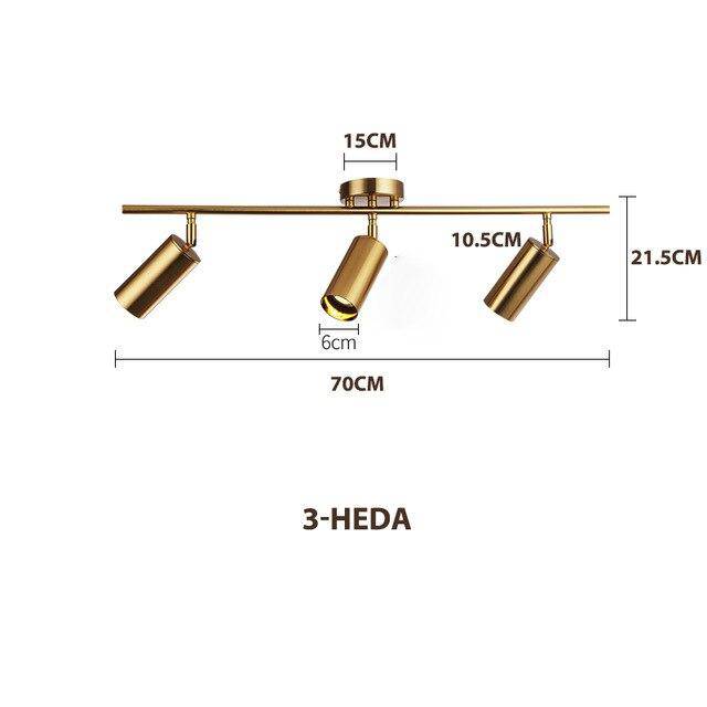 Spot LED doré modern arrondi | Marco Lucetti 3 lampes / Naturelle