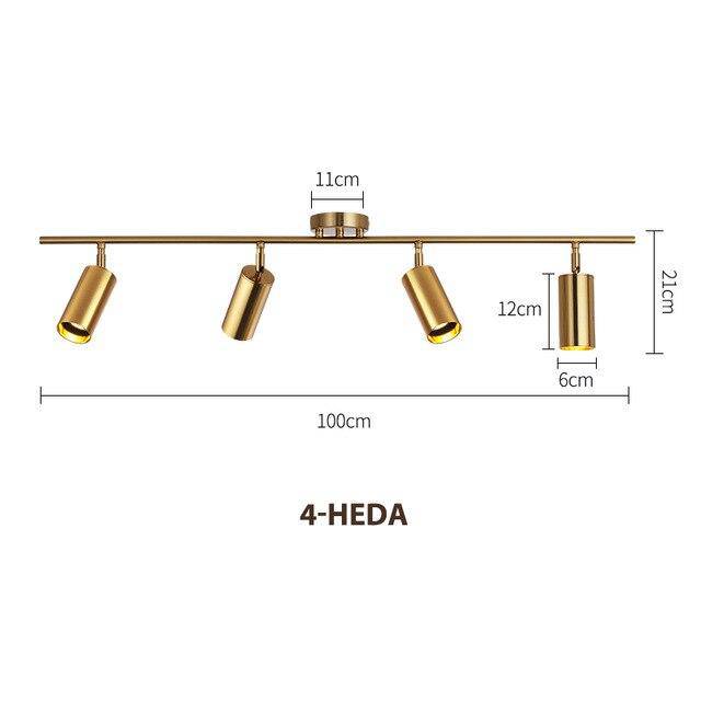 Spot LED doré modern arrondi | Marco Lucetti 4 lampes / Naturelle