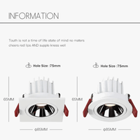 Spot LED Downlight encastré - Angle réglable en aluminium - Spot lumière LED 7W/12W AC110V 220V pour bureau à domicile et magasin | Marco Lucetti
