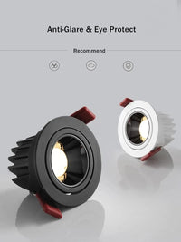 Spot LED Downlight encastré - Angle réglable en aluminium - Spot lumière LED 7W/12W AC110V 220V pour bureau à domicile et magasin | Marco Lucetti