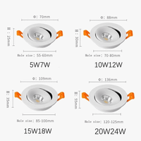 Spot Led Downlight encastré plafonnier 7W12W18W24W Dimmable - Collection LuminaFlex | Marco Lucetti