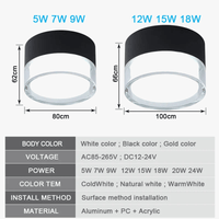 Spot LED Downlight monté en Surface plafonnier nordique - Variétés de 5W à 24W | Marco Lucetti