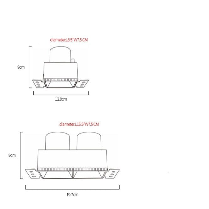 Spot LED encastrable carré Milazzo Light | Marco Lucetti