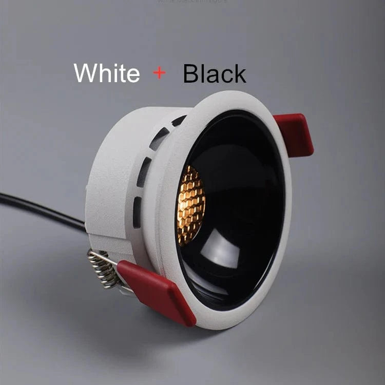 Spot LED encastrable plafond exclusif nid d'abeille sans éblouissement. | Marco Lucetti Blanc et noir / Blanc naturel / 18 W à intensité variable.