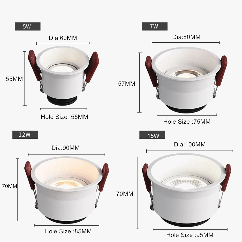 Spot LED encastrable rond anti-éblouissement et réglable - Design décoratif. | Marco Lucetti