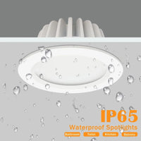 Spot LED étanche Downlight encastré pour salle de bain et cuisine - Anti-buée - Éclairage hôtel de salle de douche | Marco Lucetti Blanc A / Blanc chaud / 12w