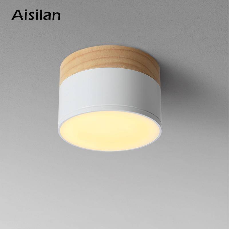 Spot LED moderne rond avec finition en bois - Style Loft | Marco Lucetti