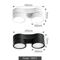 Spot LED pliable PULSE : Montage surface, Réglage rotatif, Éclairage intérieur | Marco Lucetti 1 pièce 2 têtes 2x15W / BLANC / Blanc froid