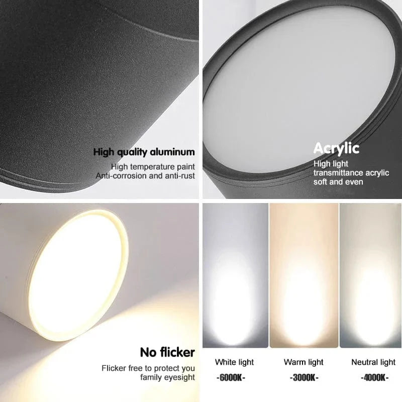 Spot LED pliable PULSE : Montage surface, Réglage rotatif, Éclairage intérieur | Marco Lucetti